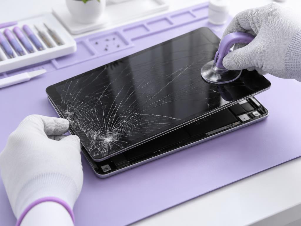 A tablet with a bright colourful screen